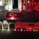 Pamukkale ve hierapolis antik kenti turk bayragi renklerinde isiklandirildi Zi1Gn6Qf